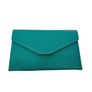 Zoppen Travel Passport Wallet Tri-fold Blue Turquoise Faux Leather RFID Blocking